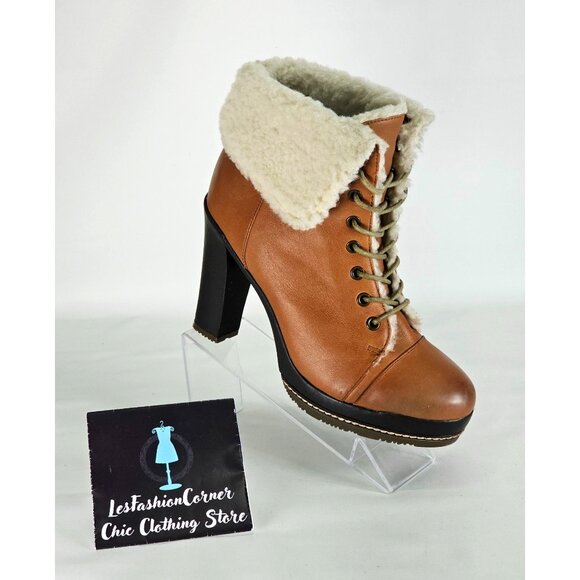 Kelsi Dagger Women's Tan Leather Ricci High Heel Boots Luggage Size 8.5 341 - Picture 13 of 16